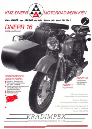 MT11 MT16 _ 2 DNEPR 16 (Militärausführung) und 11 + Prospekt flyer + 1 Blatt / 2 Seiten