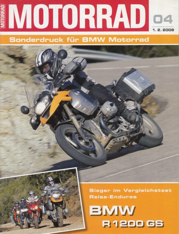 BMW R 1200 GS im Vergleich + Testbericht + aus MOTORRAD 4/2008 + 8 Seiten