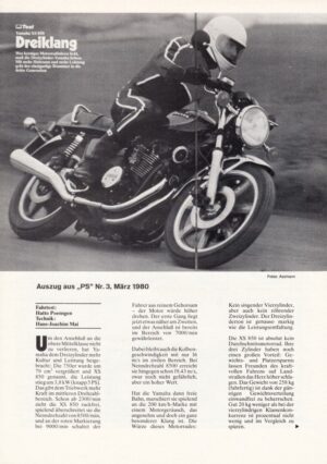 YAMAHA XS 850 + Test & Technik + so urteilt die Presse + 4 Seiten