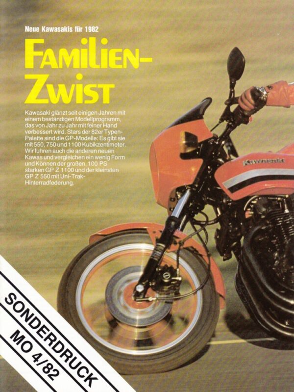 KAWASAKI GPz 1100 / Z 750 GT und andere + Sonderdruck MO 4/82 + 8 Seiten