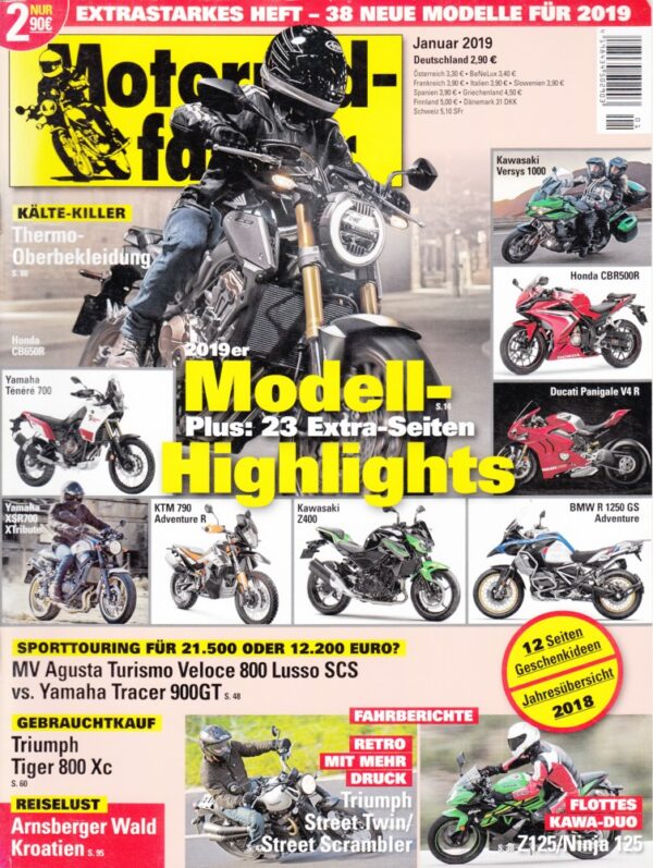 Motorradfahrer Januar 2019 + Triumph Street Twin / Street Scrambler