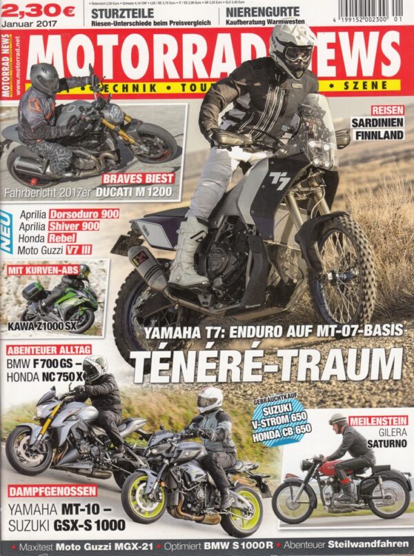 MOTORRAD NEWS 1/2017 – Yamaha MT-10 vs. Suzuki GSX-S 1000