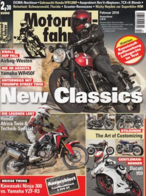 Motorradfahrer 2/2016 – Triumph Street Twin, Ducati 959