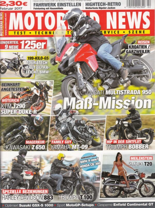 MOTORRAD NEWS 2/2017 – Harley-Davidson 883 vs. Triumph T100