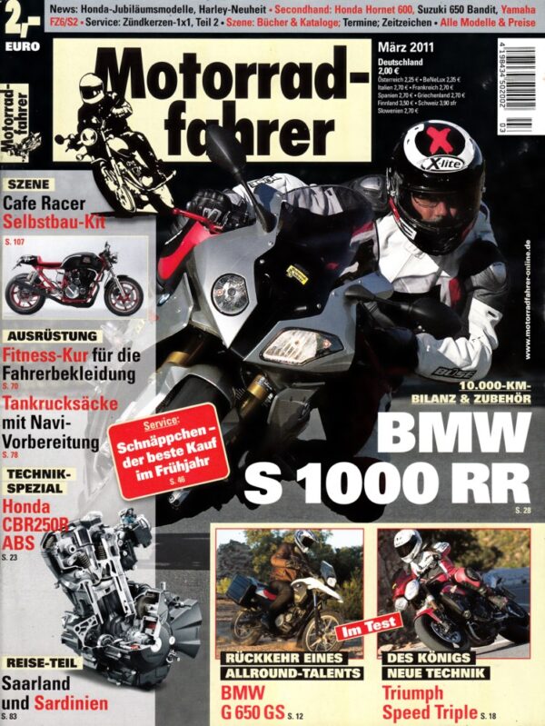 Motorradfahrer März 2011 + Intensiv-Test und Zubehör-Tipps: BMW S 1000 RR