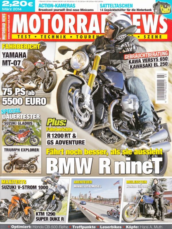 MOTORRAD NEWS 3/2014 – BMW R nineT, Yamaha MT-07