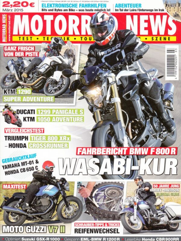 MOTORRAD NEWS 3/2015 – BMW F 800 R; Maxitest Moto Guzzi V7 II