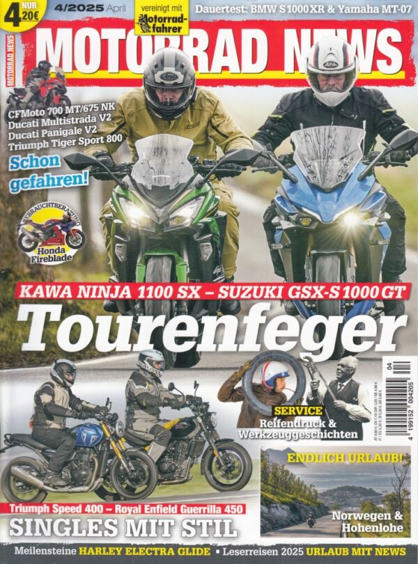 MOTORRAD NEWS 4/2025 – Kawasaki Ninja 1100 SX vs. Suzuki GSX-S 1000 GT