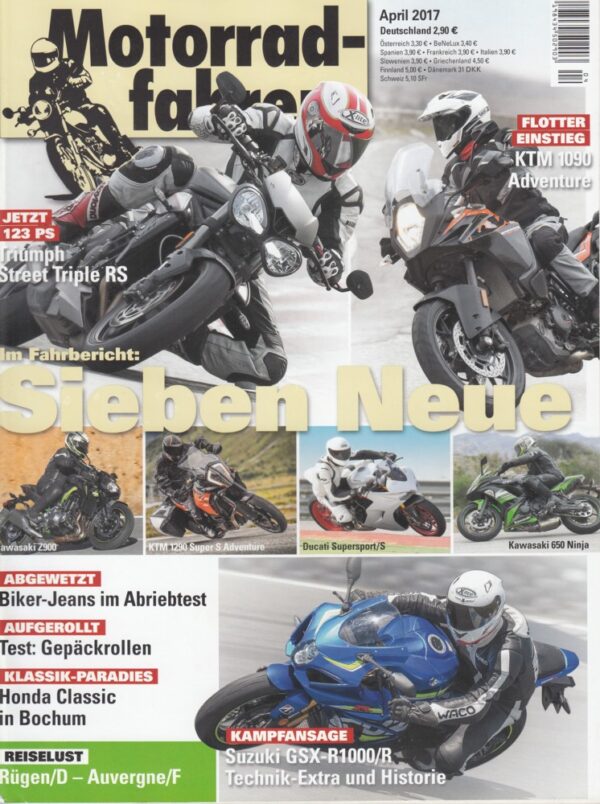 Motorradfahrer April 2017 + Suzuki GSX-R 1000 / R + KTM 1090 Adventure