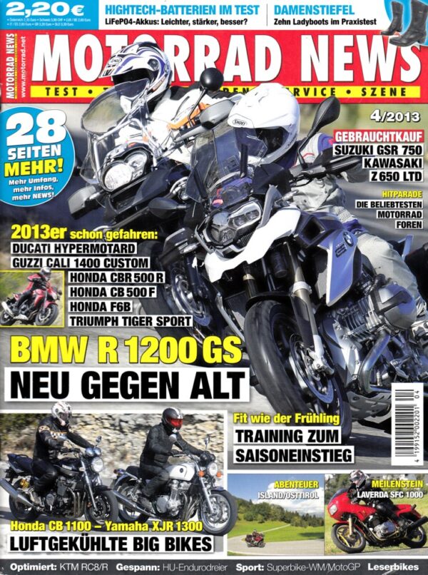 MOTORRAD NEWS 4/2013 – Vergleich BMW R 1200 GS – Neu gegen Alt