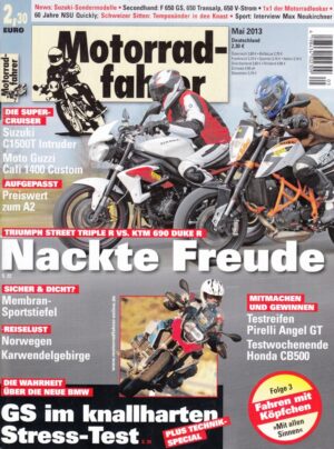 05 Motorradfahrer Mai 2013 + KTM 690 Duke R vs. Triumph Street Triple R
