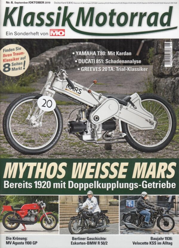 MO Klassik Motorrad 6/2019 – Weisse Mars, MV Agusta 1100 GP