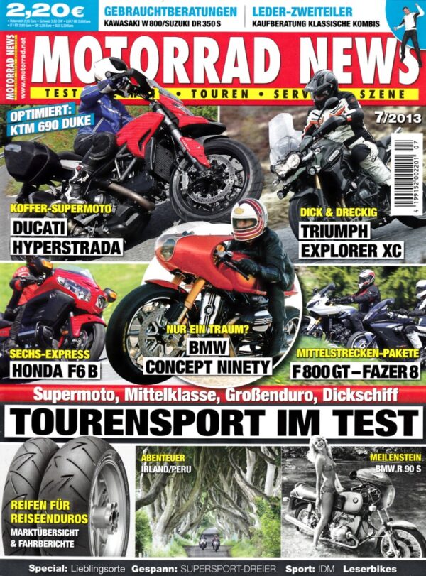 MOTORRAD NEWS 7/2013 – Vergleich BMW F 800 GT vs. Yamaha Fazer 8