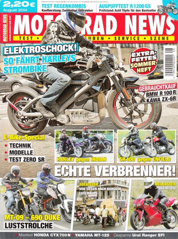 MOTORRAD NEWS 8/2014 – Harley-Davidson LiveWire, Zero SR