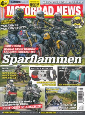 MOTORRAD NEWS 8/2025 – Fahrberichte BMW R 1300 R, 1300 RT, R 12 G/S