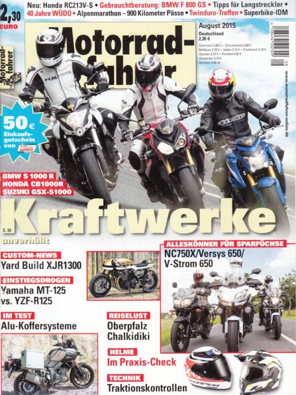 Motorradfahrer August 2015 + Gebrauchtberatung BMW F 800 GS