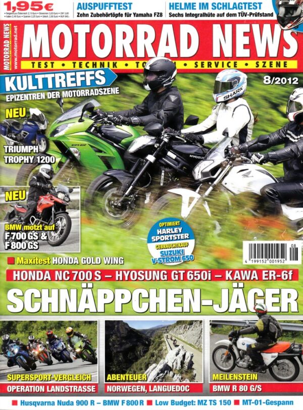 MOTORRAD NEWS 8/2012 – Honda NC 700 S, Hyosung GT 650i, Kawasaki ER-6f