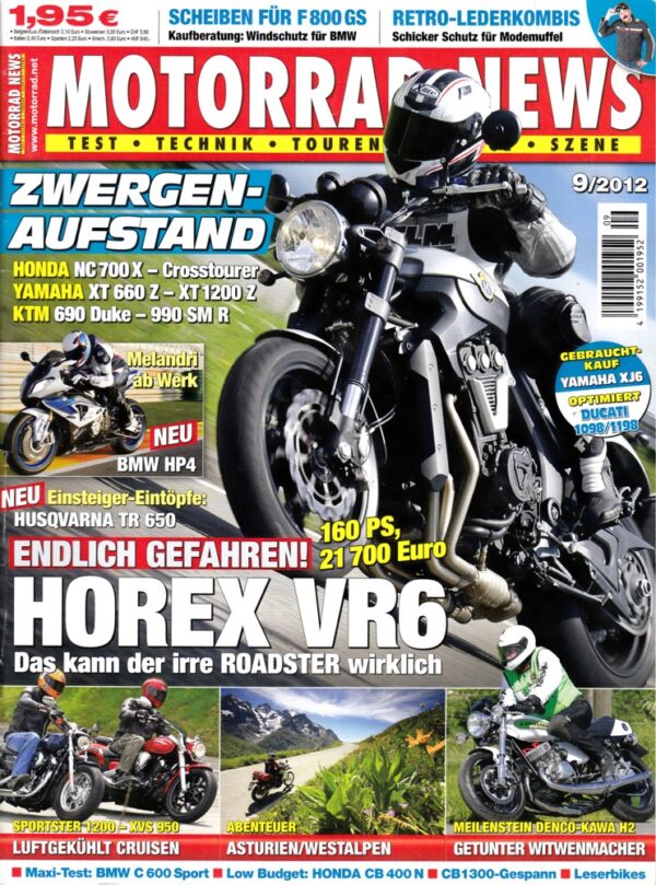 MOTORRAD NEWS 9/2012 – Horex VR6 Roadster, BMW HP4