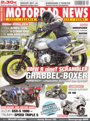 MOTORRAD NEWS 9/2016 – BMW R nineT Scrambler, Maxitest Yamaha FJR 1300