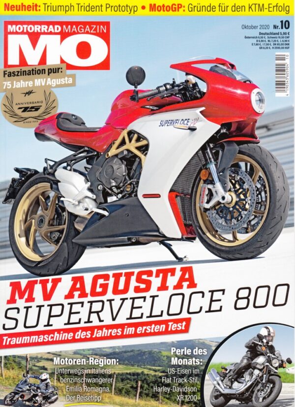 MO 10/2020 – MV Agusta Superveloce 800, Harley-Davidson XR 1200