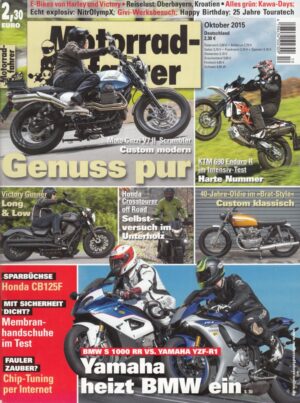Motorradfahrer Oktober 2015 + Vergleich BMW S 1000 RR vs. Yamaha YZF-R1