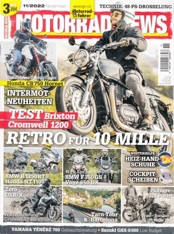 MOTORRAD NEWS 11/2022 – Brixton Cromwell 1200, Zero DSR/X