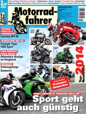 Motorradfahrer November 2013 + Honda CBR 500 R vs. Kawasaki Ninja 300