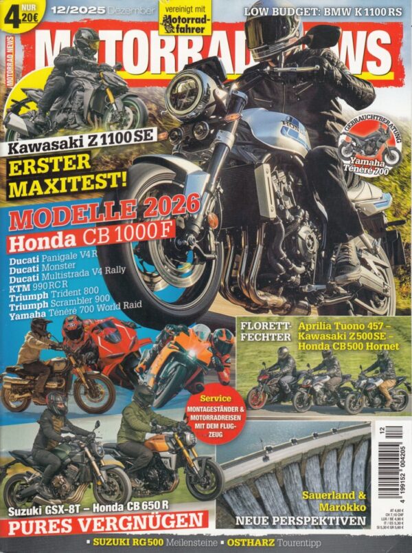 MOTORRAD NEWS 12/2025 – Kawasaki Z 1100 SE, Suzuki RG 500
