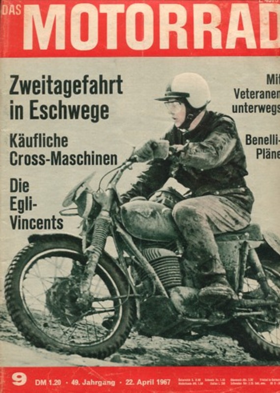 Titelbild: das MOTORRAD 9/1967 – Egli Vincents, die 1000er; Sachs 100/4 S, Bauarbeiten am Motor