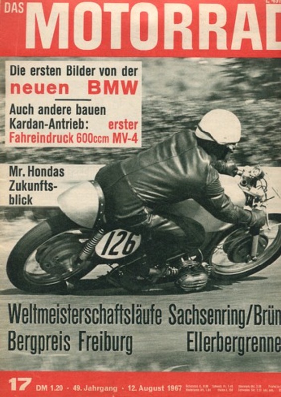 Titelbild: das MOTORRAD 17/1967 – MV Agusta 600er Vierzylinder