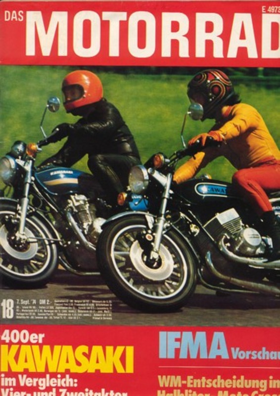 Titelbild: DAS MOTORRAD 18/1974 – Test Ducati 750 SS; Vergleich Kawasaki Z 400 / 400 S3