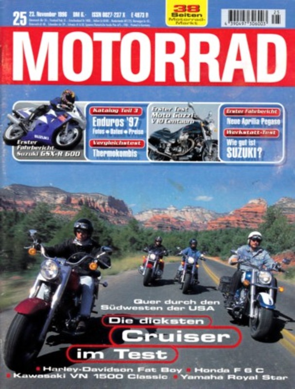 Titelbild: MOTORRAD 25/1996 – Honda F6C Valkyrie im Vergleich; Test Moto Guzzi V10 Centauro
