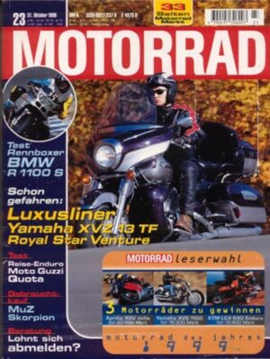 MOTORRAD 23/1998 – Yamaha XVZ 1300 TF Royal Star Venture; BMW R 1100 S, hier getunt als Sportboxer von Boxer-Team