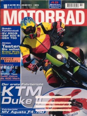 M199910-800 MOTORRAD 10/1999 – Suzuki GSX 750 vs. SV 650 vs. SV 650 S vs. GSF 600 S Bandit