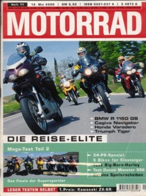 M200011-800 MOTORRAD 11/2000 – BMW R 1150 GS; Cagiva Navigator; Honda XL 1000 V Varadero; Triumph Tiger