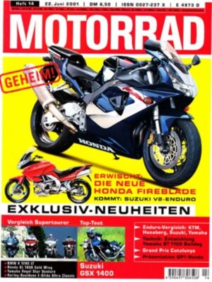 MOTORRAD 14/2001 – Top-Test Suzuki GSX 1400; YAMAHA BT 1100 Bulldog