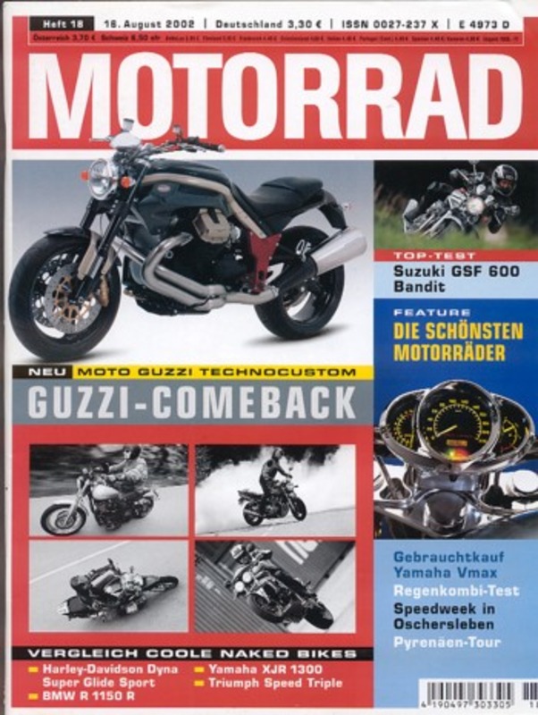 Titelbild: MOTORRAD 18/2002 – Top-Test Suzuki GSF 600 Bandit; Gebrauchtkauf Yamaha Vmax