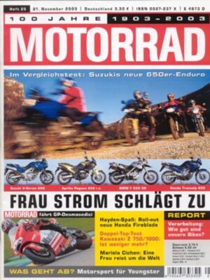 MOTORRAD 25/2003 – Top-Test Kawasaki Z 750; Gebrauchtkauf Honda CX 500