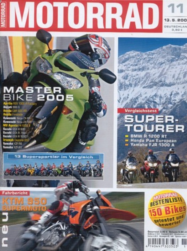 Titelbild: MOTORRAD 11/2005 – BMW R 1200 RT vs. Honda ST 1300 Pan European vs. Yamaha FJR 1300