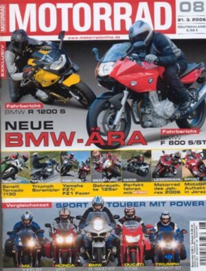 MOTORRAD 8/2006 – Top-Test Yamaha FZ1 Fazer; BMW R 1200 ST im Vergleich