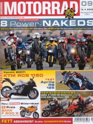 M200609-800 MOTORRAD 9/2006 – Top-Test Suzuki GSX-R 750; BMW K 1200 R im Vergleich