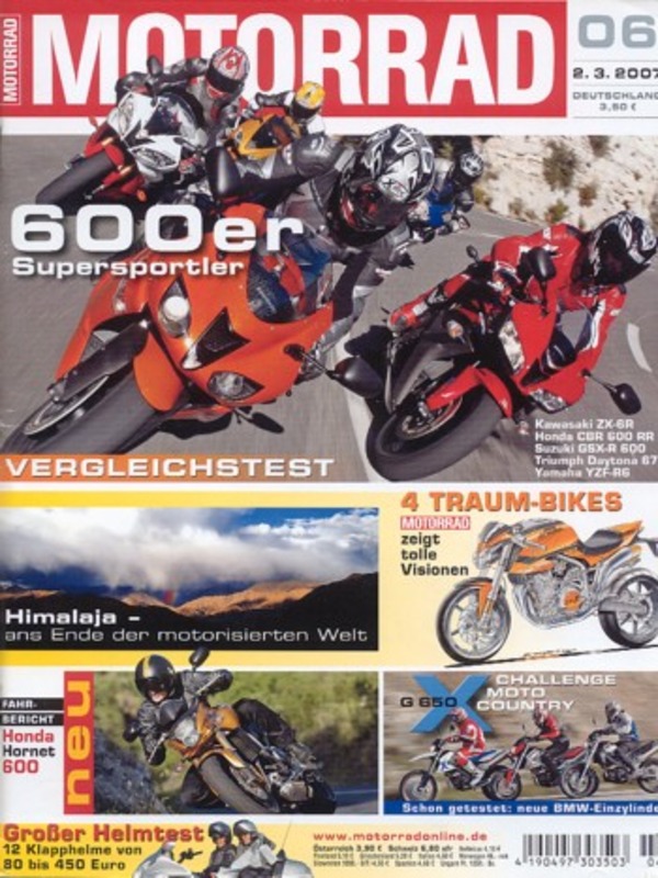 Titelbild: MOTORRAD 6/2007 – Top-Test Suzuki GSX-R 1000; BMW G 650 Xmoto vs. Xchallenge vs. Xcountry