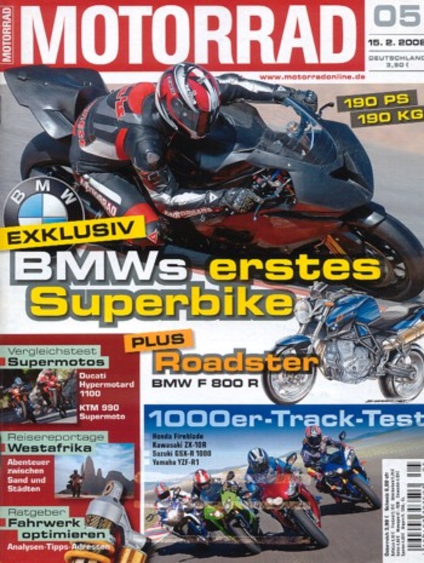 Titelbild: MOTORRAD 5/2008 – Top-Test Honda Fireblade; Dauertest-Bilanz Vespa GTS 250 i.e.