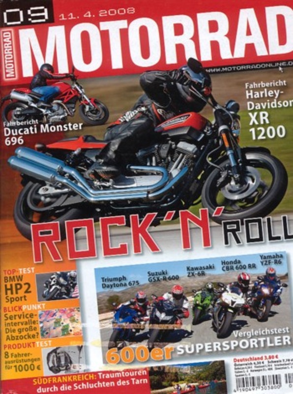 Titelbild: MOTORRAD 9/2008 – Top-Test BMW HP2 Sport; Zubehör-Tipps Yamaha FZ1 Fazer