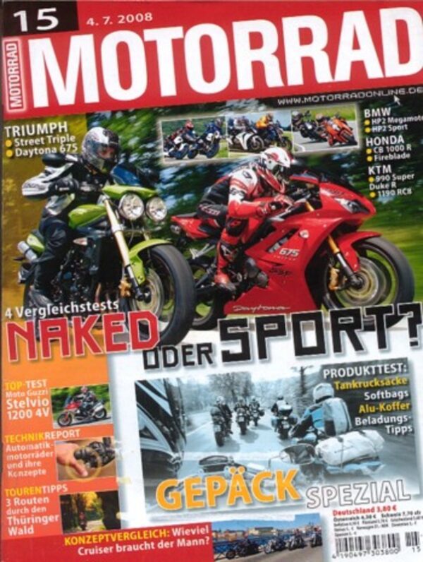 M200815-800 MOTORRAD 15/2008 – Top-Test Moto Guzzi Stelvio 1200 4V; Zubehör Honda CBF 1000