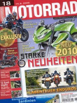 MOTORRAD 18/2009 – Gebrauchtkauf Kawasaki ZX-6R Ninja; Erinnerungen Bimota YB4 750 E.I.