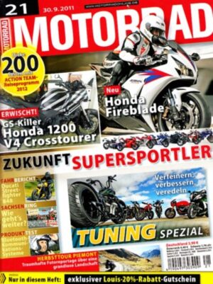 M201121-800 MOTORRAD 21/2011 – Dauertest/Zubehör Aprilia RSV4 R; Potenza-Honda Z 50 Monkey