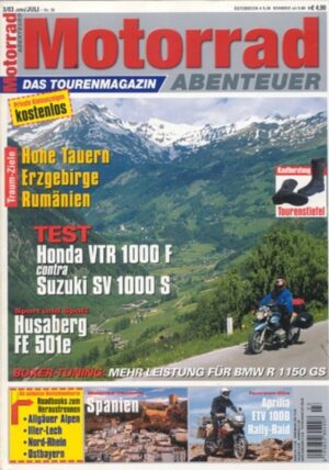 Motorrad Abenteuer 36/2003 – Vergleich Suzuki SV 1000 S vs. Honda VTR 1000 F