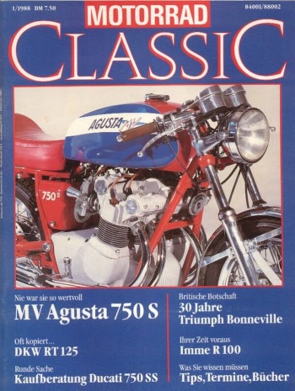 MC198801-800 Motorrad Classic 01/1988 – DKW RT 125, MV Agusta 750 S