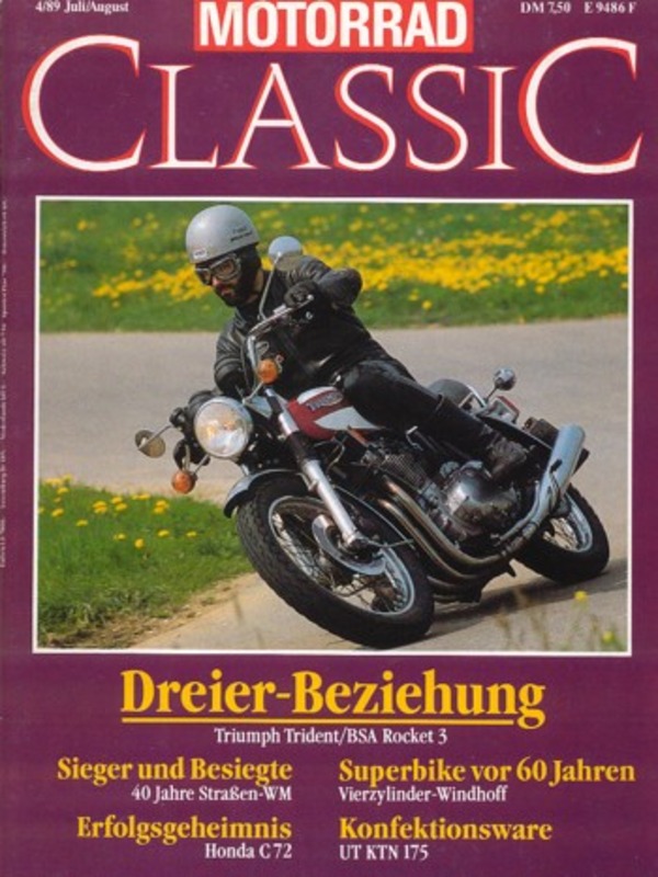 Titelbild: Motorrad Classic 04/1989 – BSA Rocket 3, Triumph T150 Trident